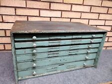 Vintage large wide machinists Tool Box hand made retro Props Jeweler Watch OS picture