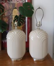 1980s Art Deco Lamps Pair of 2 Vintage Excellent Condition picture