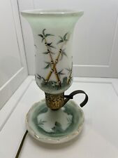 Vintage  Electric Hand Painted Electric Hurricane Lamp New Cord  picture