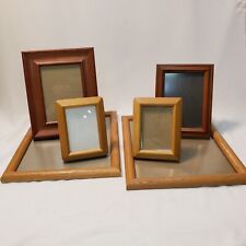 Vintage Picture Frame Lot Wood 10x13 5x7 3.5x5 Easels 6 pc picture