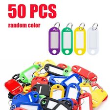 50PCS Plastic Key Tags with Metal Ring Luggage Car Tags ID Label Name Tags picture