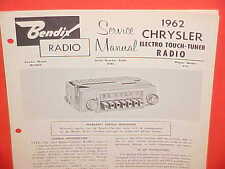 1962 CHRYSLER NEWPORT 300 H CONVERTIBLE NEW YORKER BENDIX RADIO SERVICE MANUAL 2 picture