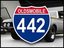 Oldsmobile 442 - Interstate Sign - American Muscle Car - Hotrod - Garage Decor  picture