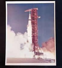 Original Vintage 1966 NASA Apollo 8  Saturn V Lift Off Photo KSC.  Blue Stamp  picture
