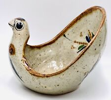 Vintage pottery glazed Large Figural Bird Bowl egg holder Hand Painted picture