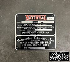 Reproduction NATIONAL A38 ID Tag - Gas Pump Parts picture
