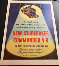 1952 Studebaker Commander V-8 - Vintage Original Color Print Ad / Wall Art picture