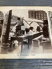 Stereoview A Principal Cafe World Series City Market Coffee Woman Man picture