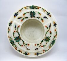 5 Inches Smoking Ash Tray for Office Unique Art Inlay Work White Marble Ash Tray picture