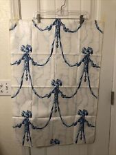 VTG ROSE CUMMINGS CHINTZ FABRIC Sample Royal Swag Blue  100% Cotton Glazed picture
