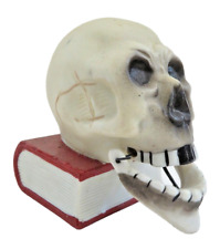 Vintage Porcelain Skull Jaw Nodder Rocker Candle Match Holder Toothpick Japan picture