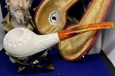•NEW & UNSMOKED• Squashed Tomato Meerschaum w/ Case Tobacco Pipe Handmade Turkey picture