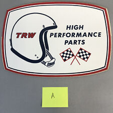 Large 1960's Vintage TRW High Performance Parts Decal Sticker Racing Helmet A picture