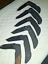 6 Husky Work Knives with Belt Clips VGC picture