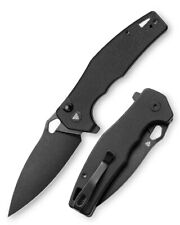 Trivisa Corvus-03N Folding Knife Black Micarta Handle 14C28N Plain TY20-NG-14 picture