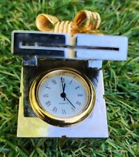 Vintage 1996 Miniature Collectible Clock Gift Box With A Bow Unique Gift Cl X15A picture