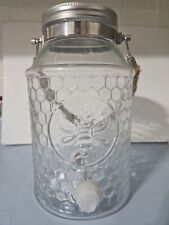1 Gallon Clear Honeycomb Embossed Mason Style Jar with rope handle picture