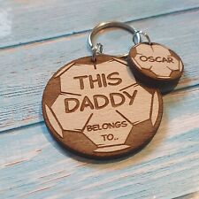PERSONALISED GIFTS FOR HIM FATHERS DAY GIFT BIRTHDAY FOOTBALL KEYRING DADDY DAD picture