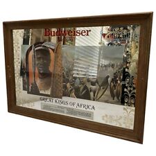 Rare Budweiser Beer Vintage 1980 Great kings of Africa mirror 26”x18” picture