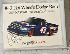 2001 Carlos Contreras #43 Hot Wheels Dodge Ram - NASCAR Photo Card Handout VTG picture