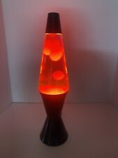 Vintage Underwriters Laboratories Portable Lava Lamp Red Wax Black Base Tested picture