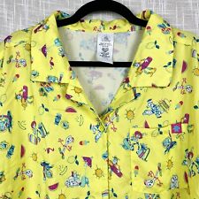 Disney Parks Toy Story Summer Vacation Yellow Buttondown Camp Shirt Unisex 1X picture