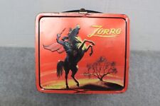 Vintage Zorro Metal Lunchbox - RED - Aladdin 1966 - LUNCH BOX ONLY - No Thermos. picture