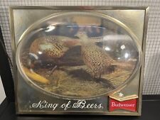 Vintage 60s Budweiser King of Beers Lighted Bubble Dome Pheasant Sign READ picture