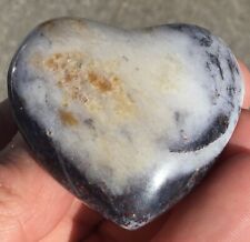 53g Banded Quartz Heart crystal Agate Stone hand carved Polished picture