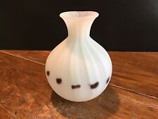 Hand blown Vase Cased Art Glass GROUND PONTIL Polka Coin DOTS FROSTED RARE VTG picture