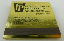 Fayette Tubular Products Wallace Fayette OH Full Unstruck Vintage Matchbook Ad picture