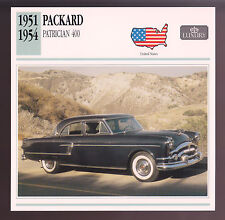 1951-1954 Packard Patrician 400 Hardtop Car Photo Spec Sheet Stat CARD 1952 1953 picture