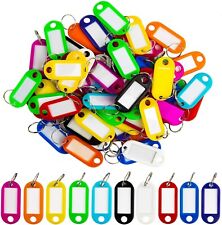 60 Pcs Key Ring Tags - Key Tags Plastic 10 Assorted Colours of Key Ring Tags,Ide picture