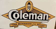ONE (1) NEW COLEMAN SUNSHINE OF THE NIGHT STICKER DECAL LANTERN STOVE LARGE REPL picture