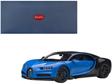 2019 Bugatti Chiron Sport French Racing Blue and Carbon 1/18 Model Car picture