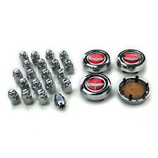 NEW Torino Magnum Red Ford Crest Wheel Center Caps & Lug Nut Kit 1960-1977 picture