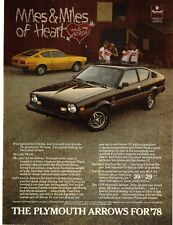 1978 Plymouth Arrow Miles & Miles of Heart Vintage Print Ad - 1977 picture