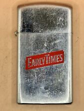 Vintage 1974 Early Times Advertising High Polish Chrome Slim Zippo Lighter picture