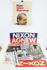 RICHARD NIXON Political Collection Original 1968/1972 Posters Buttons Pamphlets picture