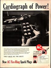 Life Magazine Ad AC Fire-Ring SPARK PLUGS 1960 Ad Cardiograph of power b9 picture