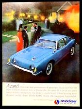 Blue Studebaker Avanti Original 1963 Vintage Print Ad picture