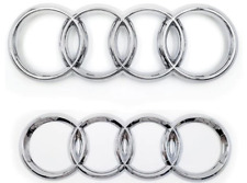 Audi Chrome Silver Rings Front Grille Rear Badge Emblem A3 A4 A5 A6 S3 RS3 273mm picture