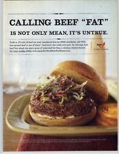 2007 Beef It's What's For Dinner Vintage Print Ad Delicious Burger On Plate Pic picture