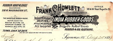1899 SYRACUSE NY FRANK C HOWLETT INDIA RUBBER GOODS BOOTS LETTER BILLHEAD Z4221 picture