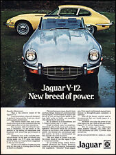1973 Jaguar V-12 Car convertible blue yellow w/ anti-dive photo print ad ads41 picture