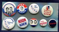 1968  & 1972 (9) Nixon For President Buttons -- TWO Jugates picture