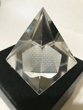 H&D Clear Crystal Glass Pyramid Paperweight Gift Box,2.4 inch picture