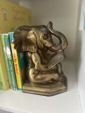 Pair Of Vintage Brass Elephant Bookends picture