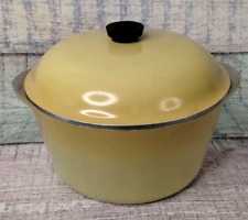 VTG Club Aluminum 8 Quart Pot Harvest Gold Yellow MCM Dutch Oven Large Stock Pot picture