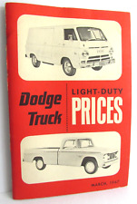 1967 DODGE TRUCKS Light Duty Truck VANS Prices Dealer's Pocket Guide March 1967 picture